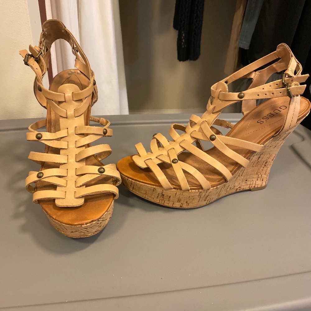Beige Wedge Sandal